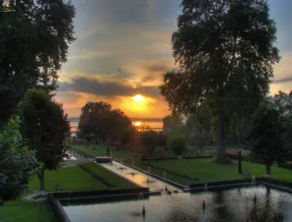 India - Srinagar - 032 - sunset at Nishat Bagh Mughal Gardens HDR
