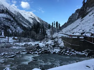 Chandanwari, Jammu and Kashmir, India after snowfall